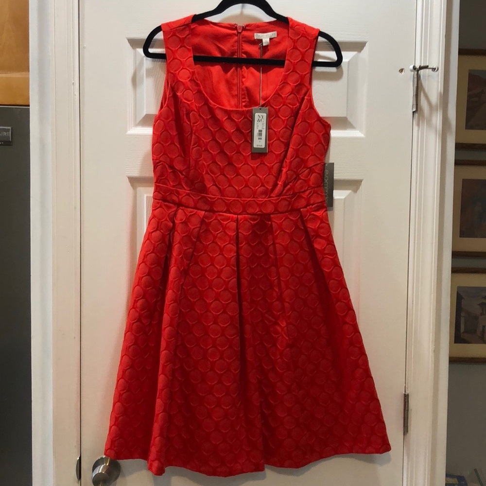 Eva Mendes for NY&C red sleeveless textured dress